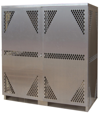 Gas cylinder storage box, galvanised roof panels, additionally coated with  polyester, for outdoor installation ~ SCHWEISS-SHOP ~ Gas cylinder storage  - Container ~ 1512GFC0015 ~ Schweiss Shop